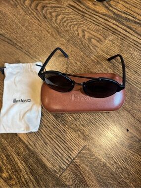 Illesteva Black Oval Women’s Sunglasses